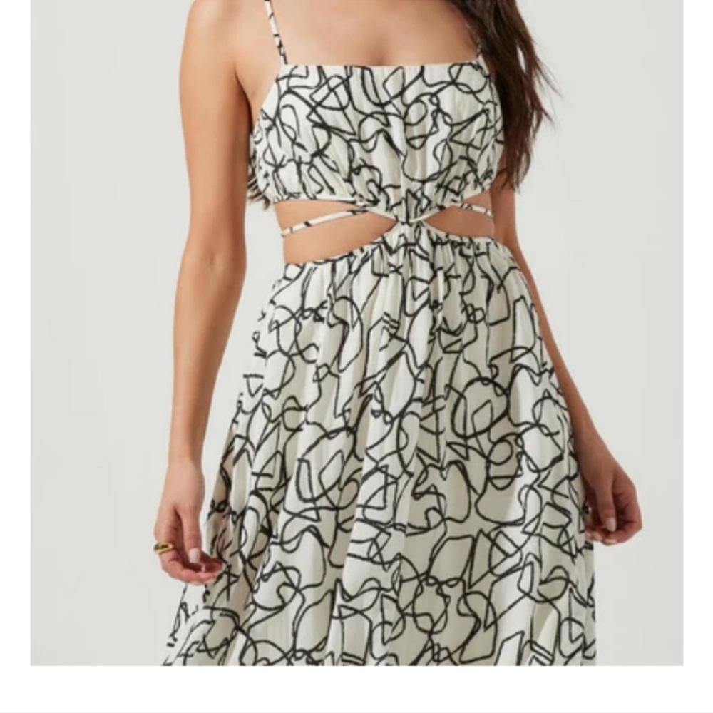 ASTR Scribble Cutout Dress